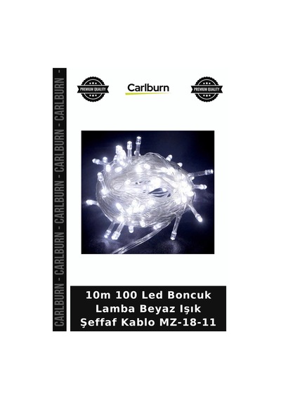 10m 100 Led Boncuk Lamba Beyaz Işık Şeffaf Kablo Mz-18-11 Dekoratif Süs Parti Aksesuarı Gece Lambası