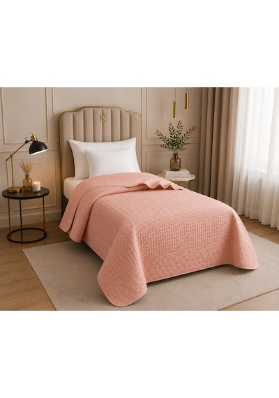 Kapreo Home Çok Amaçlı Tek Kişilik Yatak Örtüsü 160 X 220 Ekru - Açık Khve