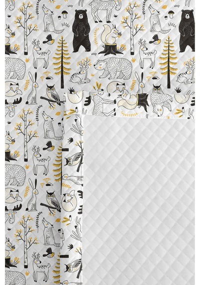 Evimde Bambaşka Orman Hayvanları Beyaz Çocuk Odası Tek Kişilik Pike Takımı-gri Sarı 160x220 CM Kapitone Yatak Örtüsü Evimde Bambaşka Orman Hayvanları Beyaz Çocuk Odası Tek Kişilik Pike Takımı-gri Sarı 160x220 CM Kapitone Yatak Örtüsü