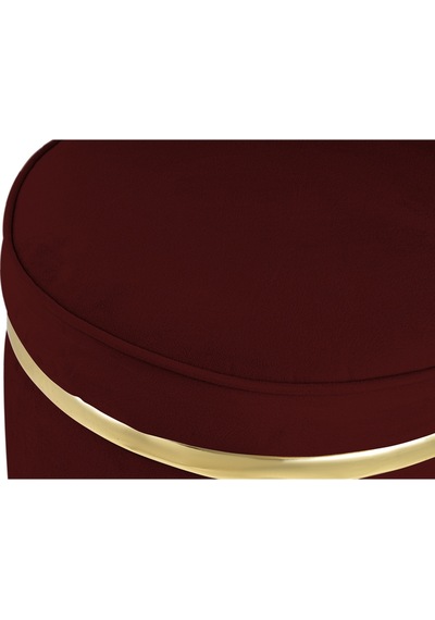 Zerafet Gold Kaplama Luxery Puf-bordo Babyface Kumaş Pofuduk Oturma Pufu&makyaj Pufu&bench