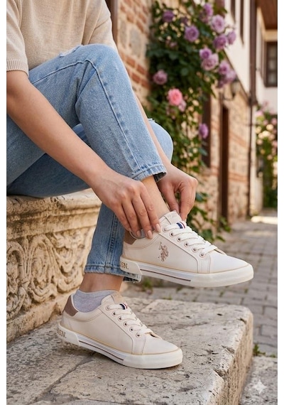 U.s. Polo Assn. Rachel 6fx Keten Orijinal Ürün Sneaker Kadın Ayakkabı Bej