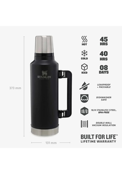 Stanley Klasik Vakumlu Paslanmaz Çelik 1.9l Unisex Siyah Termos - 07934