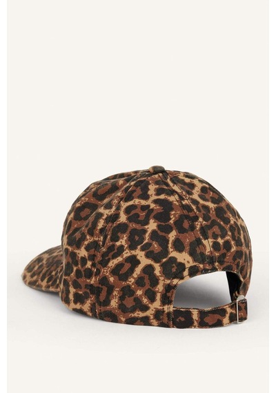 Defacto Kadın Leopar Desenli Pamuklu Cap Kahverengi Şapka H6748ax26wnbn66 Kahve-bn66