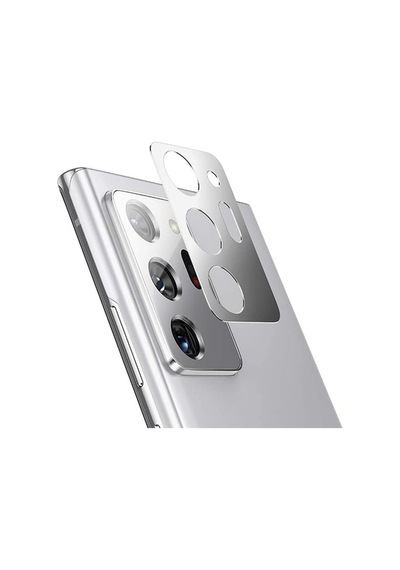 Yediseven Samsung Galaxy Uyumlu Note 20 Ultra 3d Metal Kamera Koruyucu Metal Lens Gümüş