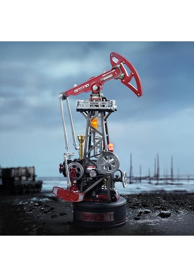 Rokr Cgl03 Oil Extractor Dıy Mechanical 3d Puzzle Maket Model Seti 3d Model Kit Detaylı Dekoratif Hobi Seti Hareketli Ve Işıklı