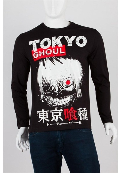Tokyo Ghoul Unisex Pamuklu Regular Fit Siyah Tişört Small