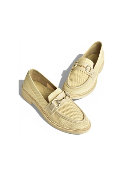 Fox Shoes Y330722104 Bej Triko Kumaş Toka Detaylı Günlük Kadın Ayakkabı Bej