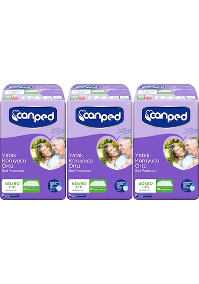Canped Hasta Yatak Koruyucu Örtü 3 x 10'lu 60 x 90 CM