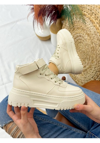 Erva'nın Butiği Ten Cilt Force Kadın Bağcıklı Sneakers-4941
