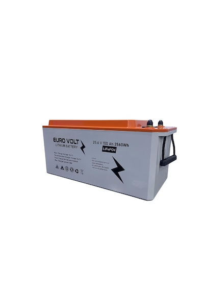 Euro Volt Lityum Battery 25.6 V 100 Ah 2560 Wh Life Po4