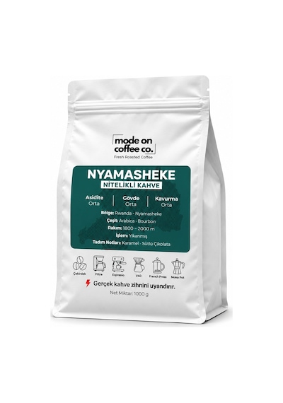 Nyamasheke Rwanda Nitelikli Filtre Kahve 1000 Gr Bourbon Yıkanmış French Press