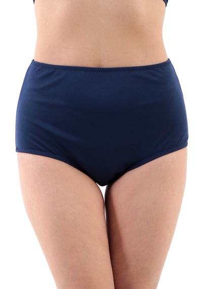 Kadın Büyük Beden Yüksek Bel Toparlayıcı Bikini Altı Lacivert