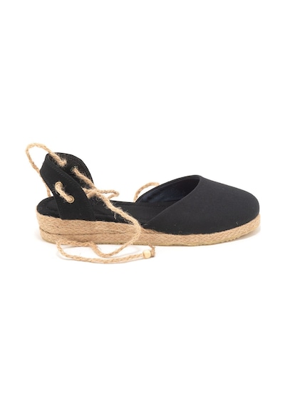 Star Tombis Gerçek Elişi Hasır Jüt Bileğe Bağlı Ipli Günlük Kadın Espadril Handmade Siyah
