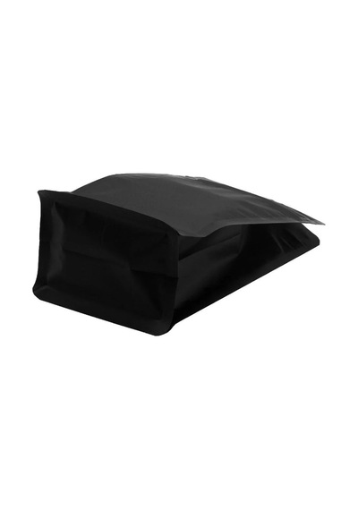 Packtory Valfli Flat Bottom Düz Tabanlı Mat Siyah Önden Kilitli Ambalaj 11,5X21,5+4 cm.250 Gr.-50 Adet