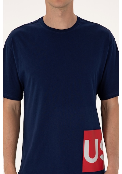 U.S. Polo Assn. Erkek Comfort Fit Bisiklet Yaka Lacivert Tişört 50306879-VR033