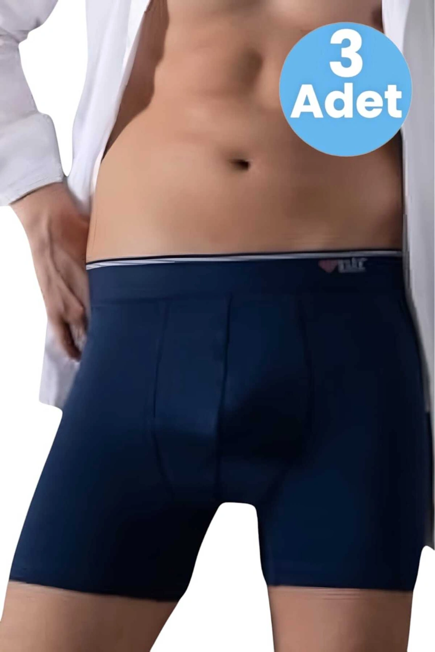 Tezzgelsin Erkek 6'lı Likralı Pamuklu Boxer Gri - Lacivert