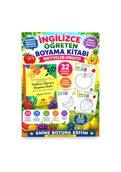 İngilizce Öğreten Boyama Kitabı (Meyveler)