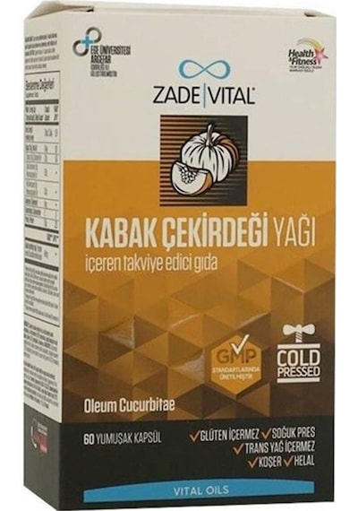 Zade Vital Kabak Çekirdeği Yağı 320Mg 60 Kapsül .