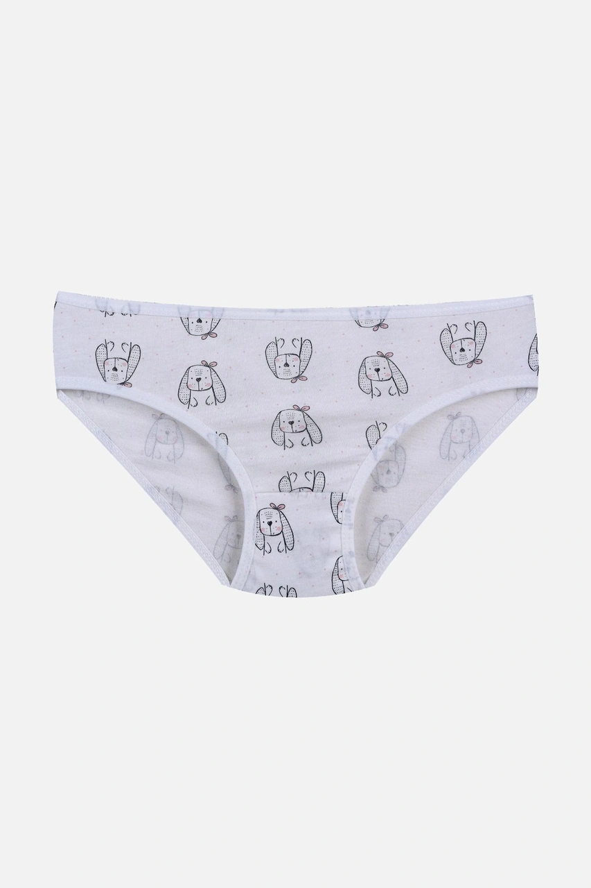 Kız Çocuk 3'lü Penguen Desenli Slip 1050 Beyaz - Pembe