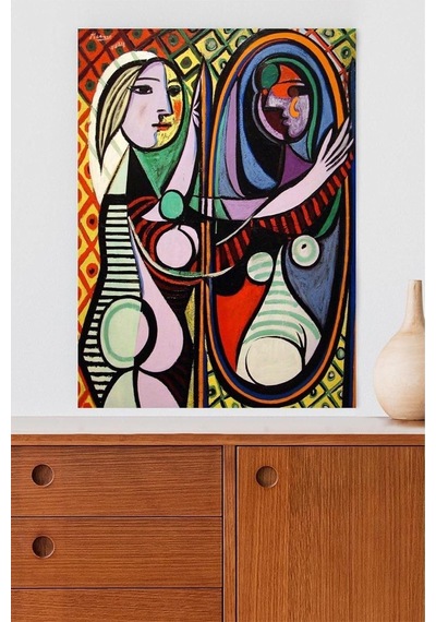 Pster20052 Ayna Karşısındaki Kız - Pablo Picasso Sanatsal Poster 40 X 60