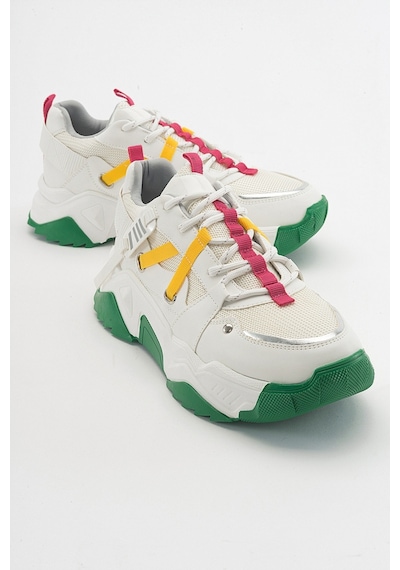 Luvishoes Leona Beyaz Fuşya Kadın Spor Sneakers Beyaz - Fuşya