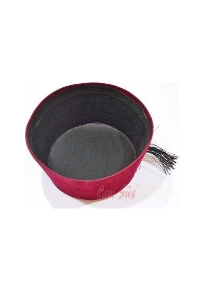 Kadife Fes Şapka Bordo 17cm 1-12 Yaş