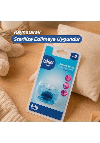 Wee Baby Akide Damaklı Emzik No:2 Mavi 6-18 Ay