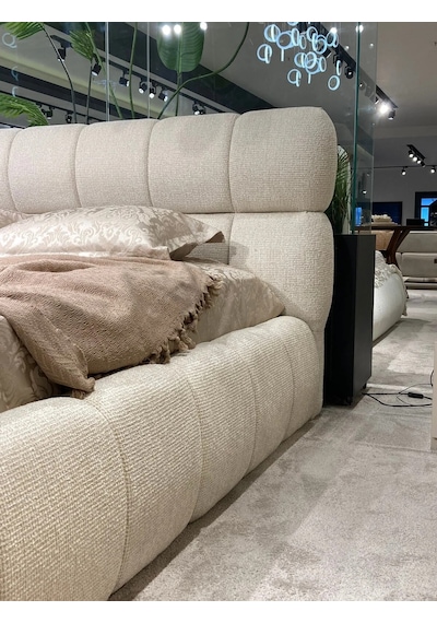 Cozze Mobilya Premium Buklet Kumaş Tasarım Çift Kişilik Bubble Karyola 120 x 200 CM