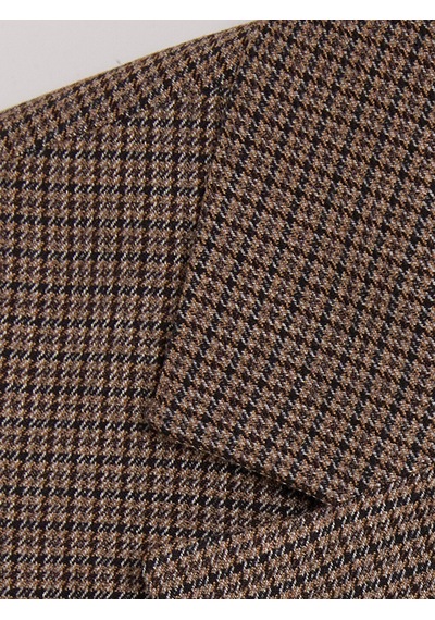 Lcw Vision Kahverengi Ekose Kadın Blazer Ceket