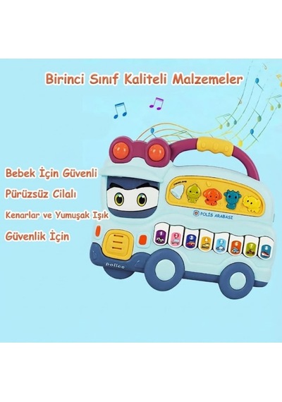 Eğitici Müzikli Işıklı Piyano Otobüs - Hayvan Sesli Ve Notalı Bebek Aktivite Oyuncağı