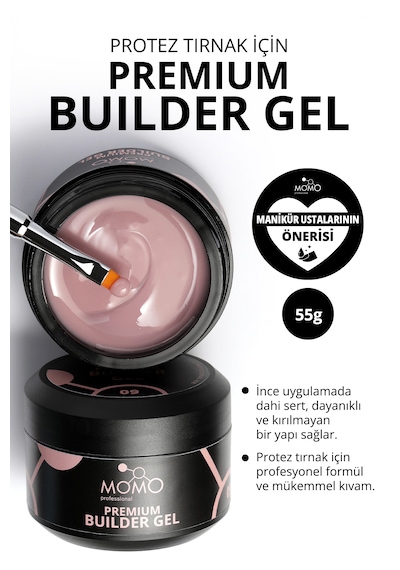 Momo Professional Premium Builder Gel Protez Tırnak Jeli No.09 Vizon 55 gr