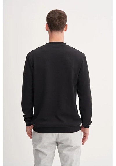 Cazador Premium Ince Desenli Jakar Viskon Karışımlı Regular Fit Sweatshirt Siyah 53520 Siyah Cazador Premium Ince Desenli Jakar Viskon Karışımlı Regular Fit Sweatshirt Siyah 53520 Siyah