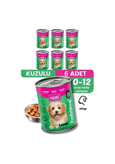 Hobi Hobidog Kuzu Etli Yavru Köpek Konservesi 400 Gr X 6 Adet Tam Ve Dengeli Yaş Mama