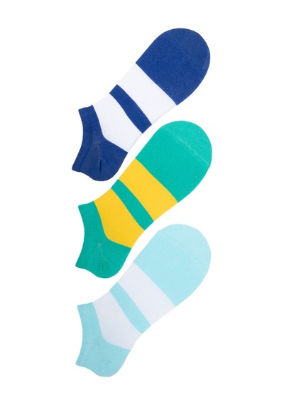 The Socks Company 3 Çift Erkek Patik Çorap 23SDCR157P Beyaz - Gri