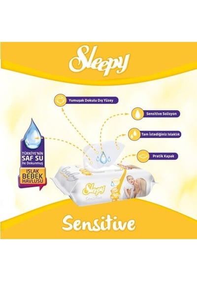 Sleepy Sensitive Islak Havlu Mendil 90 Yaprak 2'li