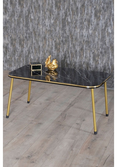 Zigon Sehpa Ve Orta Sehpa Kr Set Çift Gold Bendir Metal Diğer
