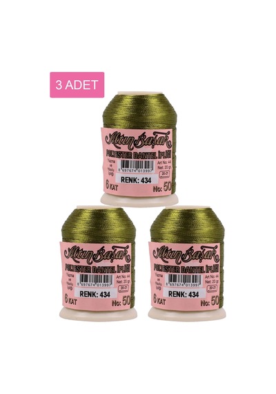 3 Adet Altınbaşak Oya Ve Dantel İpi 20 Gr - Royaleks - No: 434