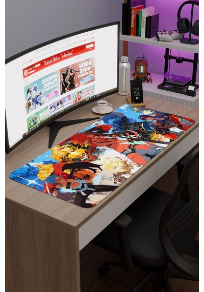 Gurren Lagann Kaymaz Dikişli Kauçuk Oyuncu Mousepad V5 - 90x40 Xxl Gaming Mouse Pad Fare Altlığı