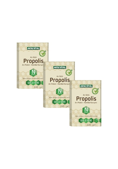 Aksu Vital Propolis Arı Sütü Arı Poleni Ham Bal Karışımı 3 Adet