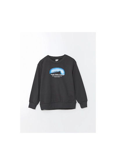 LC Waikiki Lcw Kids Antrasit Bisiklet Yaka Erkek Çocuk Sweatshirt Anthracıte