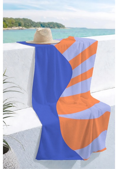 Soyut Modern Geometrik Plaj Havlusu - Turuncu Mavi Akdeniz Stil Hızlı Kuruyan Mikrofiber Havlu Örtü Dumanlı Kanyon Soyut Modern Geometrik Plaj Havlusu - Turuncu Mavi Akdeniz Stil Hızlı Kuruyan Mikrofiber Havlu Örtü Dumanlı Kanyon