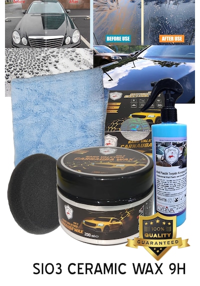 Abrias Seramik Wax 9h 200gr Vinil Plastik Aksam Torpido Parlatıcı Ve Koruyucu Pro 400ml
