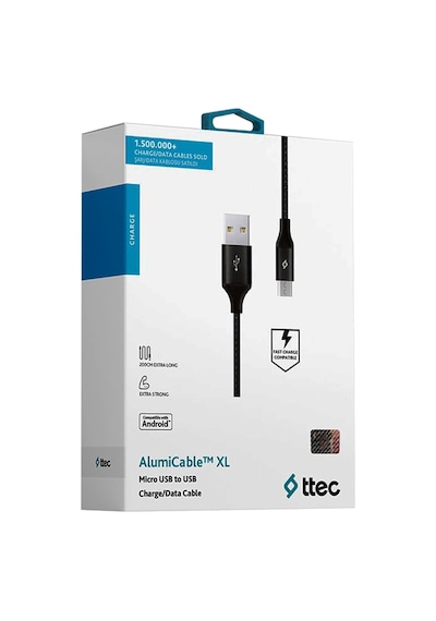 Ttec AlumiCable XL Micro USB Kablo Siyah 2M - 2DK21S