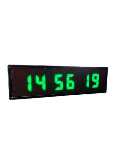 Saniyeli Dijital Led Duvar Ve Masa Saat Ve Derece - Yeşil Kasa Ölçüsü: 7x26 Cm