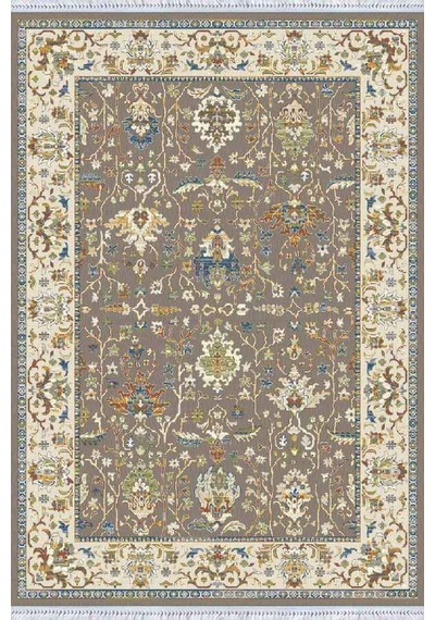 Haki Çerçeveli Dokuma Pamuk Taban Kaymaz Kilim Klm023n11