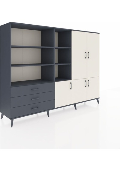 Hyperion Dolap 11 Raflı 3 Çekmeceli 5 Kapaklı 220x44x163 Antrasit Antrasit-aytaşı/antrasit Hyperion Dolap 11 Raflı 3 Çekmeceli 5 Kapaklı 220x44x163 Antrasit Antrasit-aytaşı/antrasit
