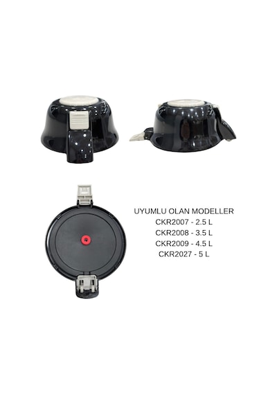 Cooker L Serisi Termos Yedek Kapağı Siyah