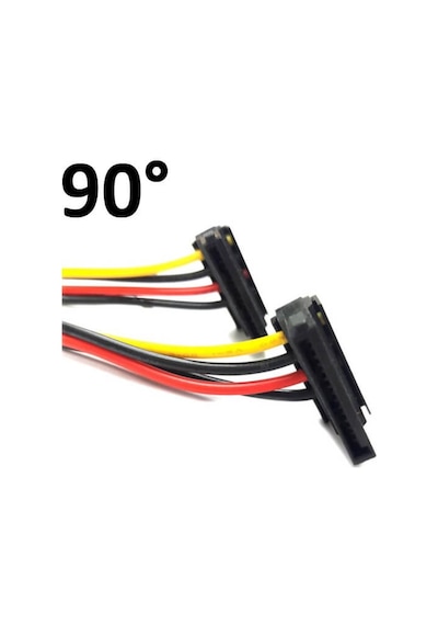 90° Sata Power Splitter Kablo 2Li - L Model-Sata Çoklayıcı Kablo
