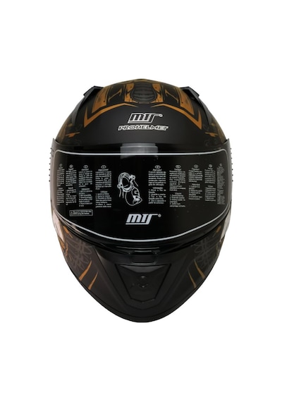 Motoanl Ece 22.r06 Sertifikalı Double Vizör Full Face Kask Anubis Turuncu Siyah