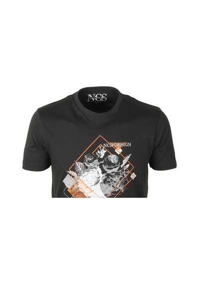 Ncs Siyah Bisiklet Yaka Baskılı Slim Fit T-shirt Ncs 1194-siyah Siyah